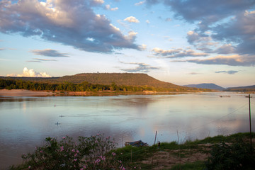 sunset over the lake
