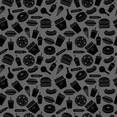 seamless pattern with food icons