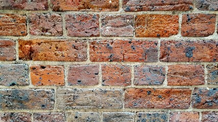 The antique brick wall