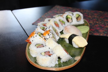 sushi on plate