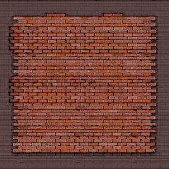 Background fragment brick wall of red brick.