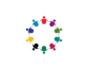 teamwork logo template vector icon illustration design