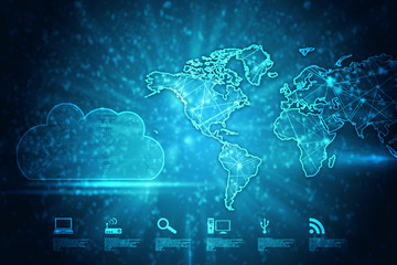 2d illustration world map abstract background