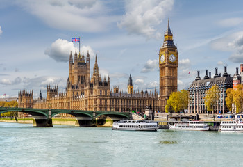 Houses of Parliament and Big Ben, London, UK - obrazy, fototapety, plakaty