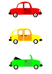set of colorful cars cartoon 