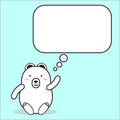 cartoon white bear character cute