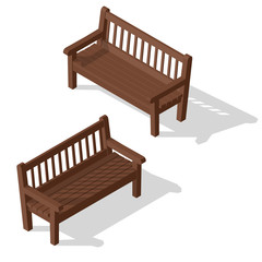 wooden park bench set.