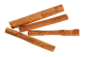 Cinnamon sticks isolated on white.