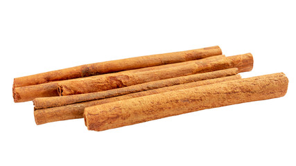 Cinnamon sticks isolated on white.
