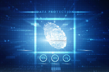 Fingerprint Scanning Technology Concept 2d Illustration
