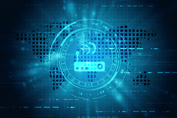 2d rendering Transmitter WiFi network
