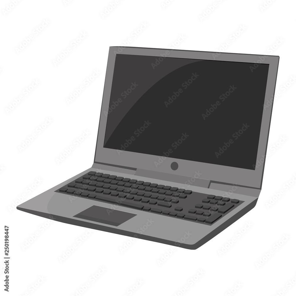 Poster laptop vector icon on a white background. notebook illustration isolated on white. computer realisti