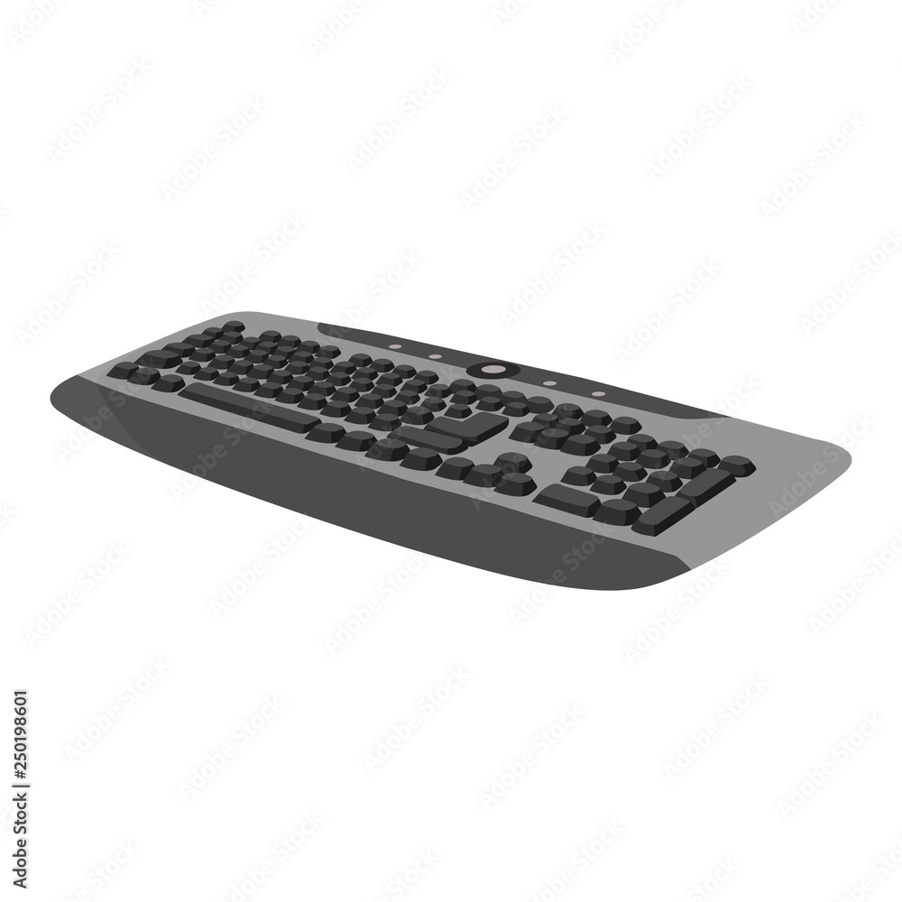 Poster keyboard vector icon on a white background. keypad illustration isolated on white. buttons realistic
