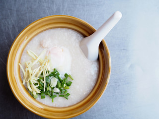 Rice porridge with egg