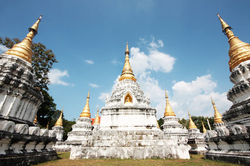 Golden pagoda at Wat Prathat Lampang Luang temple located in Lampang Province, Thailand.