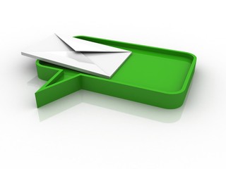 3d rendering Mail Envelope with speech bubble
    