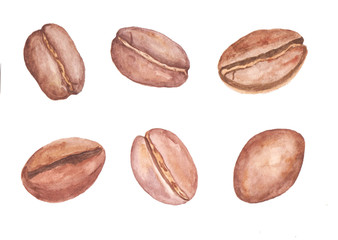 Coffee beans isolated on white background