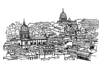 Obraz premium view of historic center of Rome, Italy
