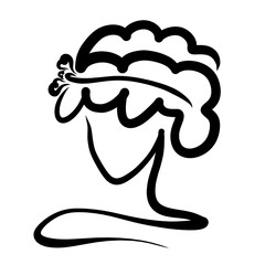 abstract image of a lady with a beautiful hairstyle and headband