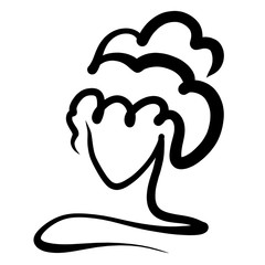 abstract image of a woman with a beautiful hairstyle, black sketch