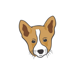 Dog head icon. Silhouette retro style. Colorful dog face. Stock Vector illustration isolated on white