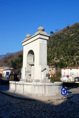 Paesaggio urbano di Giffoni Sei Casali, Italia. Febbraio 2019.