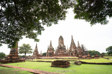 Ayutthaya, Thailand - October 23,2018: .Chaiwatthanaram Temple one of the land marks of  Ayutthaya
