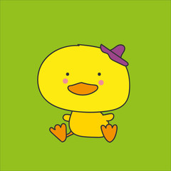 Kawaii chick. Vector.