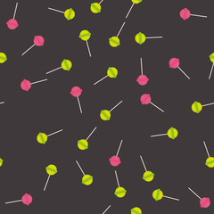 Seamless pattern with Kawaii elements. Vector