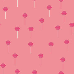 Seamless pattern with Kawaii elements. Vector