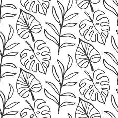 Tropical Leaves seamless pattern