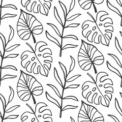 Tropical Leaves seamless pattern