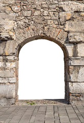 Antique wall with arch  with empty space