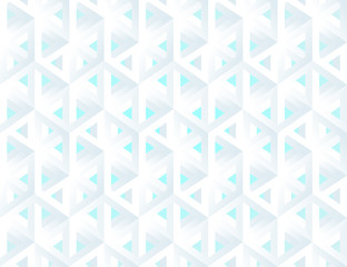 Impossible figures isometric 3d hollow cubes seamless pattern in Escher style, imp-art. Gradient pattern. White background.