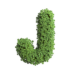 clover letter J - Uppercase 3d spring font - suitable for Nature, ecology or environment related subjects