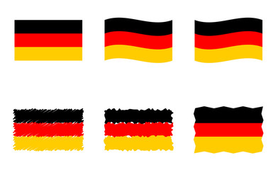 Germany flag set, official colors and proportion of German flag