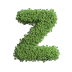 clover letter Z - Upper-case 3d spring font - suitable for Nature, ecology or environment related subjects