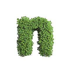 clover letter N - Small 3d spring font - Suitable for Nature, ecology or environment related subjects