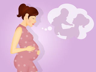 woman imagines how it will be like a mother