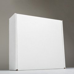 White cardboard box. Mockup white box for identity disign