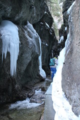 Icycles in canyon Dolné diery (Jánošíkove diery) in Malá Fatra mountains, Slovakia