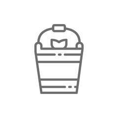 Fishing bucket line icon.