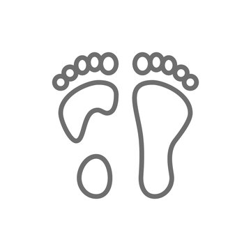 Flat foot line icon.