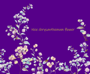 Obraz na płótnie Canvas Colorful little chrysanthemum flower illustration