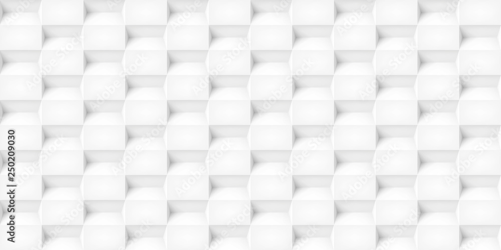 Poster volume realistic vector cubes texture, light geometric seamless tiles pattern, design white backgrou