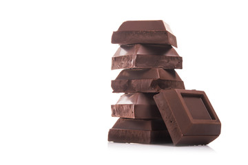 Chocolate bar stack isolated
