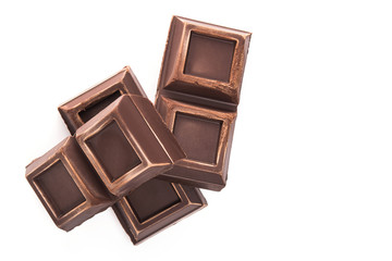 Chocolate bar stack isolated
