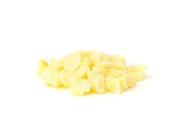 Boiled potato isolated on white background.
