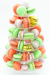 Colorful Macaron Tower - Isolated on white