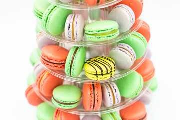 Colorful Macaron Tower - Isolated on white